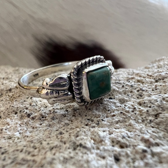 ❤️ Sonoran Gold Turquoise 6.5 Size Ring 925 Southwestern Navajo Style 2 Gm - Picture 3 of 14